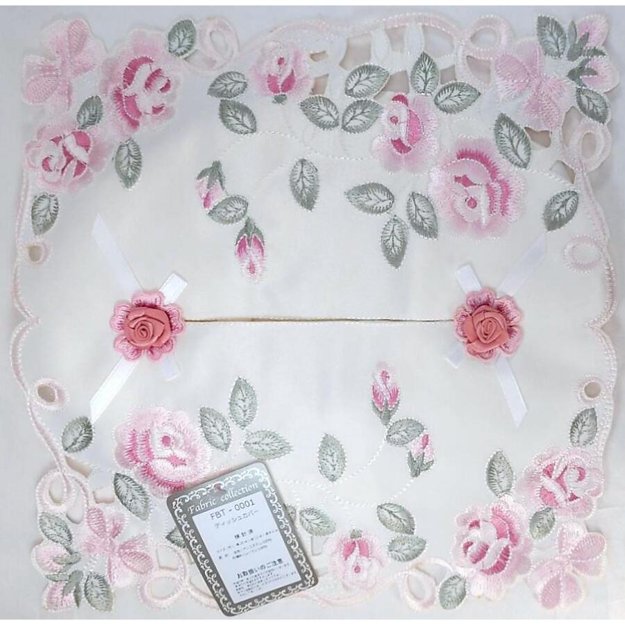 ティッシュボックスカバー ピンクローズ 28cm×28.5cm 姫雑貨 薔薇雑貨 エレガント雑貨 リビング ダイニング ライフインテリア 女性 人気 おしゃれ 上品 モダン クラシック エレガント ヨーロピアン 結婚祝い 出産祝い 引っ越し祝い [3]