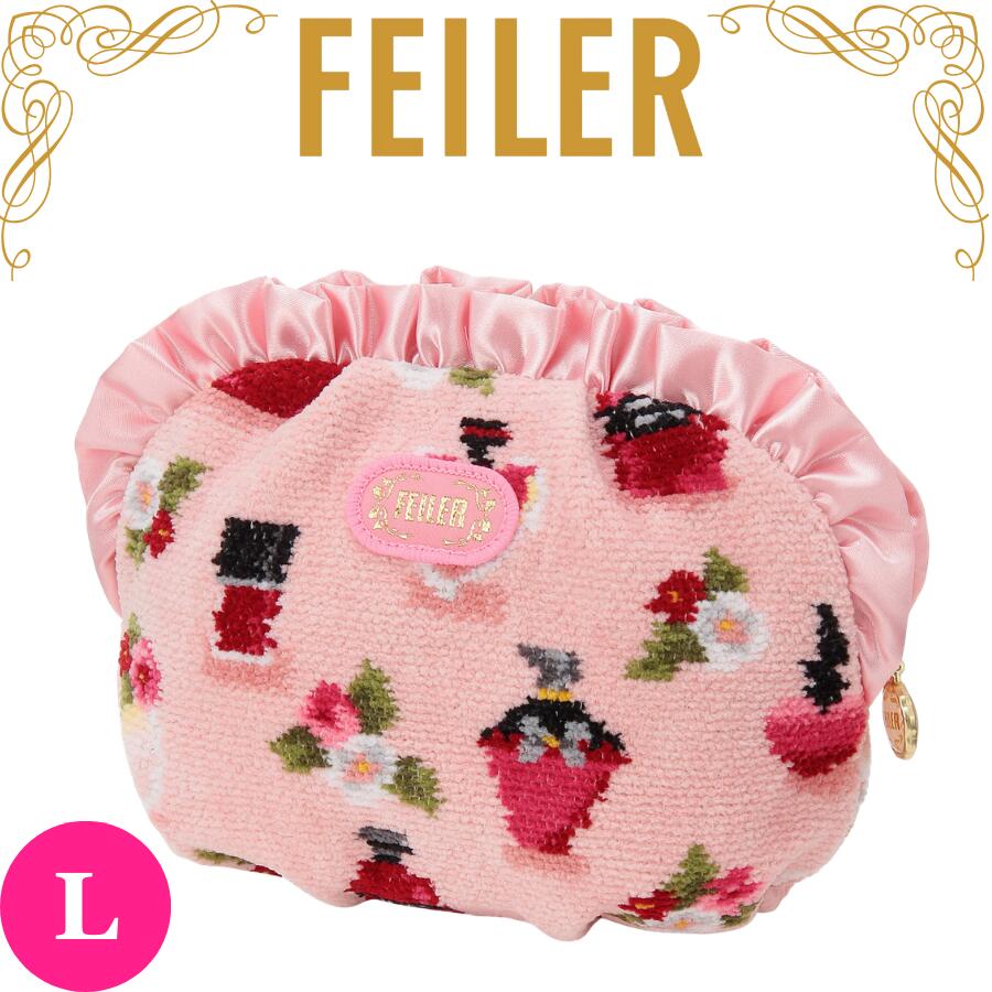 Rakuten - フェイラー FEILER ポーチ 正規品 Lサイズ フレグランスローズ ピンク メイクポーチ 高級 海外 レディース ブランド ギフト プレゼント 女性 人気 おしゃれ 上品 ラッピング対応 誕生日 お礼 お返し お祝い