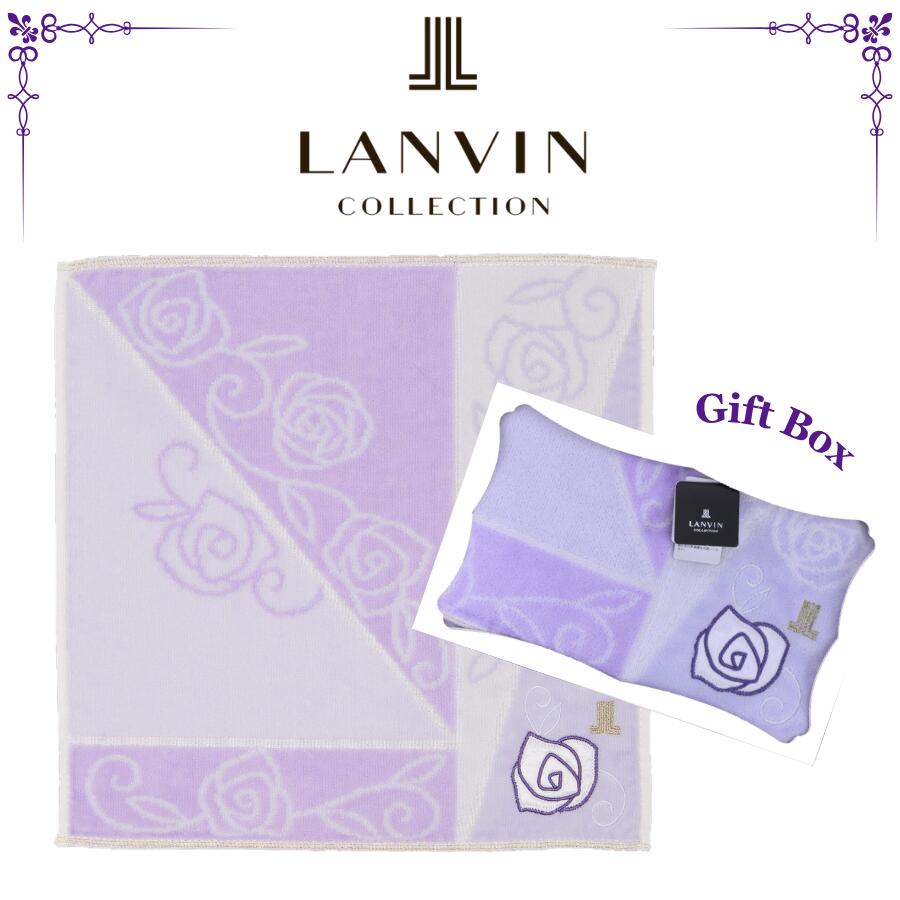 ランバンコレクション LANVIN COLLECTION タオルハンカチ レディース パープル ハン