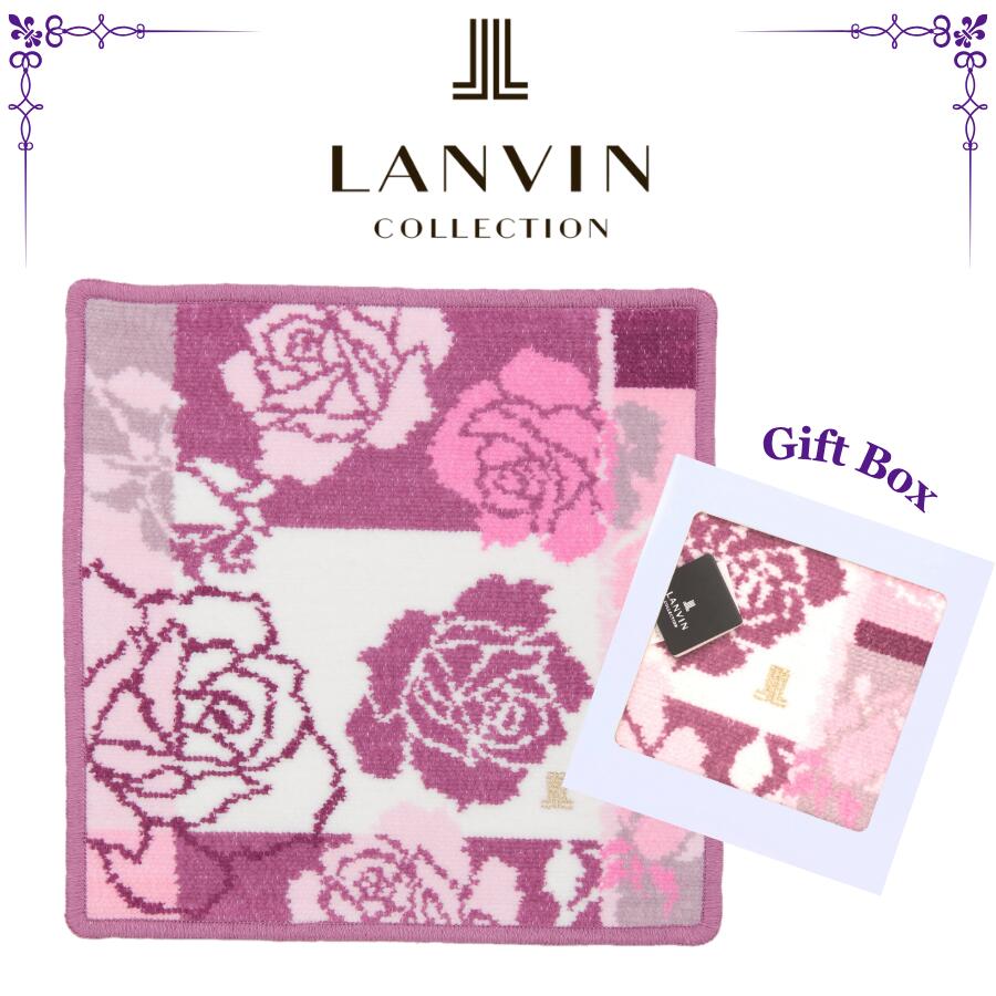 ランバンコレクション LANVIN COLLECTION タオルハンカチ レディース ピンク ハンド