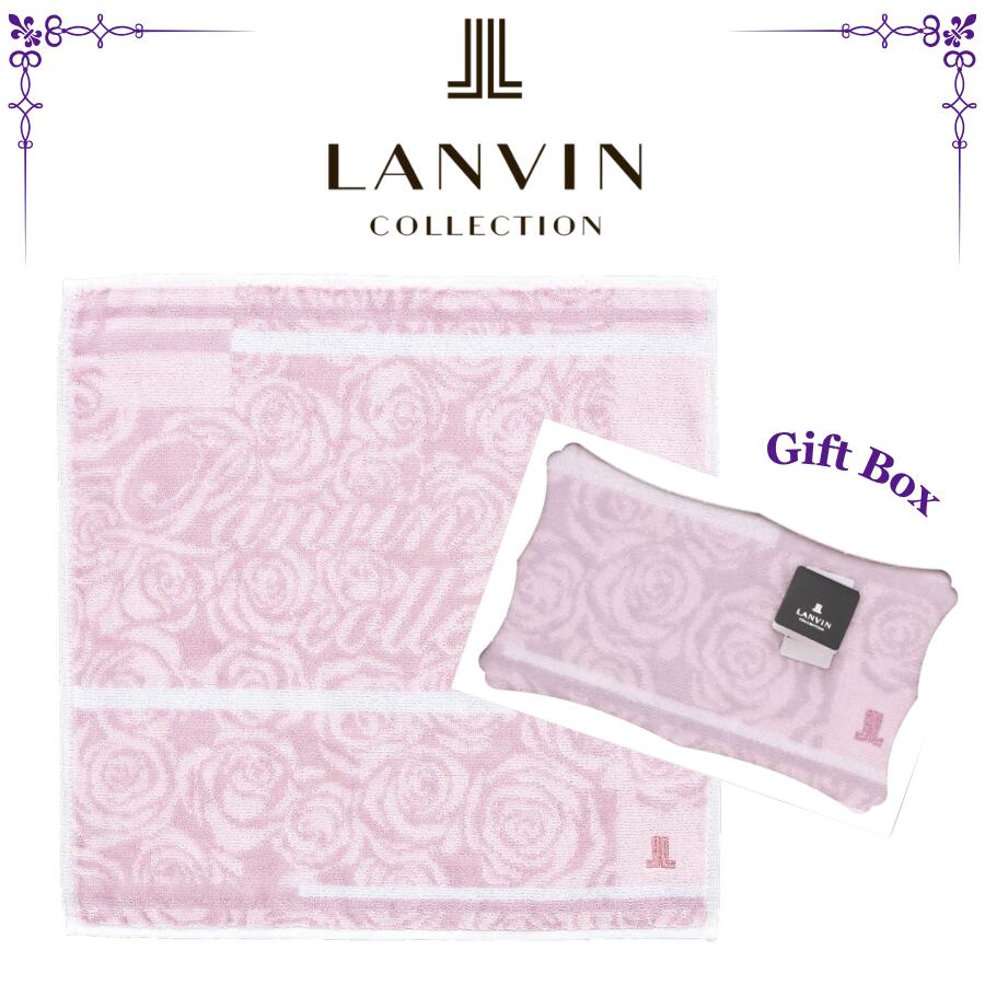 ランバンコレクション LANVIN COLLECTION タオルハンカチ レディース ピンク ハンド