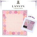 ランバンコレクション LANVIN COLLECTION ハンカチ レディース ドットローズ ピンク ギフトボックス入り 高級 海外 ブランド ギフト プレゼント 女性 人気 ギフトラッピング対応 誕生日 お礼 お返し お祝い 贈答品