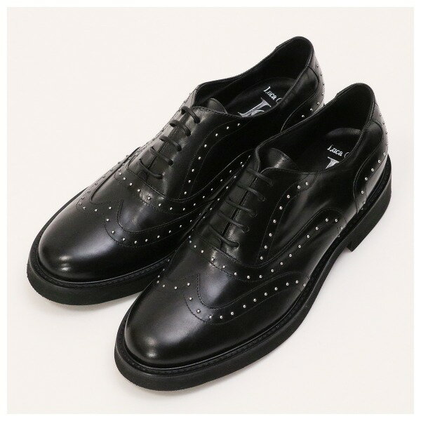 オックスフォードスタッズレザードレスシューズ【Luca Grossi|ルカグロッシ】レディース 靴 K727M ガラス レザー 本革 レースアップ オックスフォード 軽量ソール ラウンドトゥ フラット RIKTAL クッションインソール イタリア製 インポート 通勤 SS AW 春夏 秋冬(4)