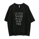 【20%OFF】後下がりロゴプリントT【Dignite collier|ディニテコリエ】レディース トップス Tシャツ コットン100% 綿 カットソー コクーン 後ろ下がり ビッグシルエット クルーネック 丸首 インナー 日本製 通勤 2025SS 春夏新作 手洗い可【SALE】