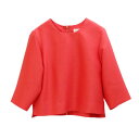 シルクウールツイルブラウス【Fleur de lis|フラデリ】レディース トップス 7分袖 裏地 セットアップ フォーマル オケージョン セレモニー ラウンド...