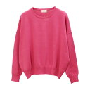 ショート丈ドロップショルダー長袖ニットトップス【Fleur de lis|フラデリ】レディース トップス クルーネック ラウンドネック 丸首 サマーニット クロップド丈 プルオーバー ストレッチ 袖口リブ オーバーサイズ 通勤 2025SS 春夏新作 手洗い可【送料無料】