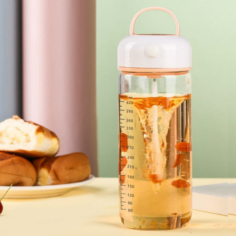 カップ マグ ミキシングマグ ボトル プロテイン 水筒 コーヒー 目盛り付き ハンドル持ち手付き 480ml ガラスボトル ウォーターボトル 電動ミキシング 粉ミルク マイボトル かき混ぜ 自動攪拌 ガラス水筒 USB充電式 静音 ワンタッチ起動 軽量 ミキシングマグ 自宅