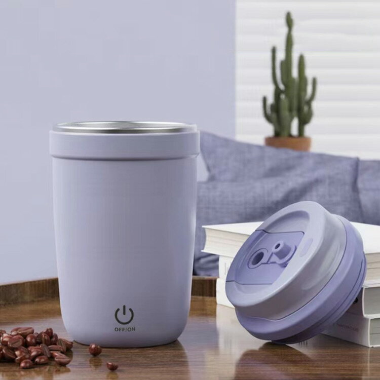 350ml タンブラー カップ プロテイン マグ 保温 フタ付き 電動ミキシング ミキシングマグ ステンレス コーヒー ワンタッチ かき混ぜ 保冷 自動攪拌 マグカップ USB 粉ミルク 静音 充電式 軽量 こぼれない 持ち運び 自宅