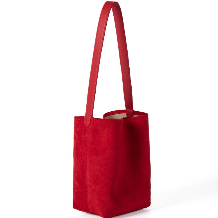 小さめ バケツ型 バッグ スエード調 レディース バッグ スエード スエード バケツバッグ トートバッグ ショルダー 肩掛け スエードバッグ トート スクエア スクエアバッグ 巾着バッグ付き インナーバッグ付き 柔らか