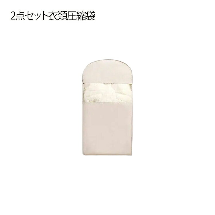 整理 収納 圧縮袋 2点セット 無地 吊