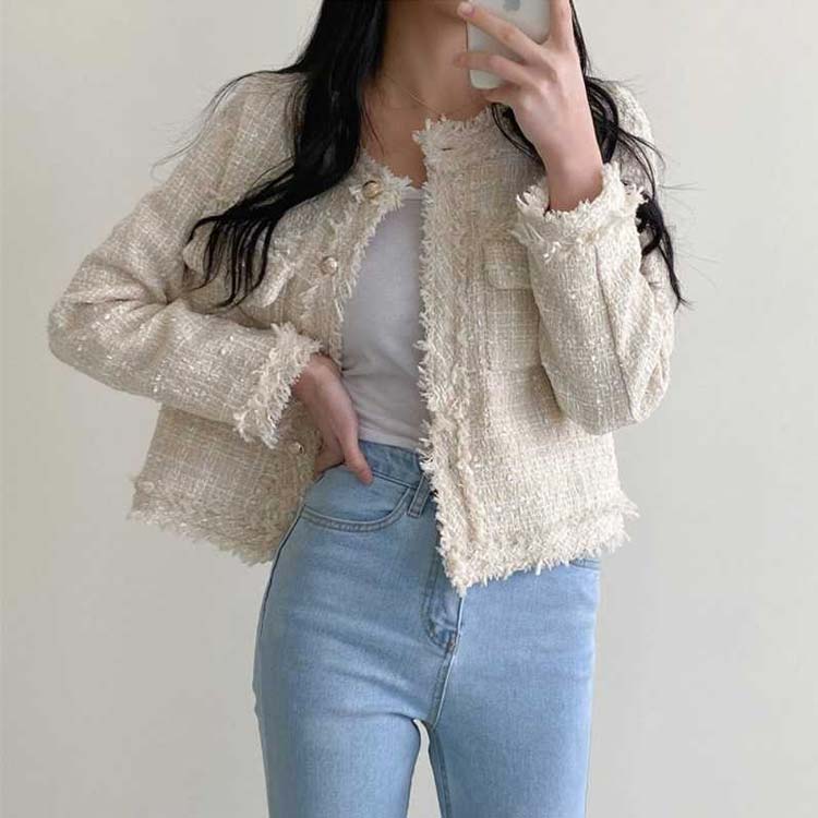 春 ノーカラー ショート丈 冬 服装 白 黒 レディース 入学式 ノーカラージャケット ツイードジャケット ショート ショートジャケット ツイードジャケット 卒業式 入園式 結婚式 セレモ二ー フォーマルジャケット 秋 20代 30代 40代 50代 大きいサイズ M L
