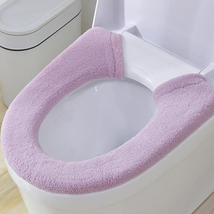 O型 スナップボタン留め トイレカバー 無地 ふわふわ U型 日用品 インテリア雑貨 ...