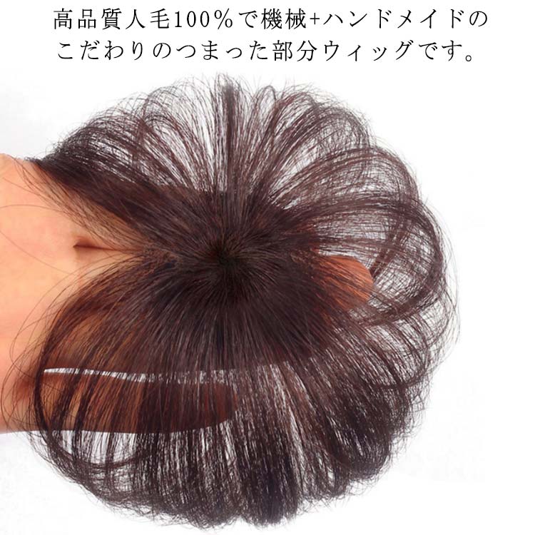 ワンタッチ 人毛 人毛 ヘアピース ウィッグ ブラウン ポイントウィッグ 長さ15cm 部分ウィッグ 滑り止め 人毛 白髪隠し 頭頂部カバー 薄毛対策 トップカバー 男女兼用 自然 ナチュラル 簡単 かつら ブラック ボリュームアップ