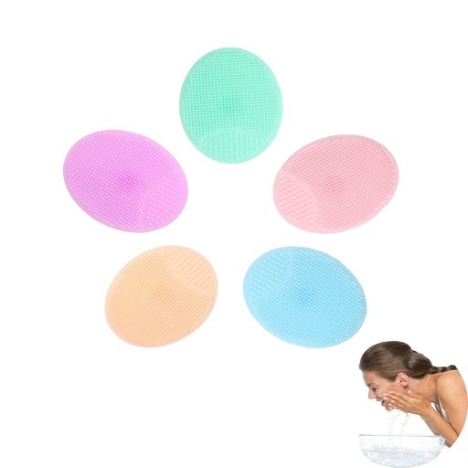 RICISUNGメイクブラシ柔らか洗顔ブラシ(5個入)黒ずみ毛穴もスッキリ美肌角質除去洗顔器フェイスブラシ毛穴ケア男女兼用毛穴汚れシリコンクレンジング洗顔用フェイスブラシ手動フェイス…