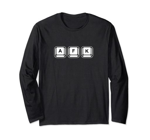 AFKキーボードキー面白いゲーマーユーモア長袖Tシャツ
