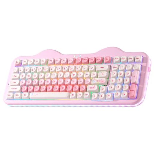 プレミアムな美学 96%レイアウト C98 ケーキキーボード:人気の可愛いC75キーボードの「ケーキテーマ」デザインを継承し、YUNZII C98 99キーメカニカルキーボードはテンキーを追加しながら、その愛らしいケーキテーマを保っています。美的魅力とプロ仕様を融合させ、カラフルな昇華印刷PBT MOAキーキャップとエルゴノミックなプロファイルによる滑らかなタイピングを実現。可愛さと実用性を兼ね備えたこのケーキキーボードは、プレゼントや、自宅、オフィス、ゲーミングステーションなど、あらゆる環境のセットアップを彩るのに理想的です。あらゆるスキルレベルで比類のない使用感を提供し、仕事、遊び、普段使いに多彩に活躍します 3モード接続 &amp; 幅広い互換性:この YUNZII C98 ワイヤレスメカニカルキーボードは、Bluetooth 5.0、2.4GHz無線、USB-C有線の3モードを提供し、接続方法やデバイスを簡単に切り替えられます。最大5台のデバイスを同時に接続可能で、PC、Mac、iOS、Androidシステム間をシームレスに移行。