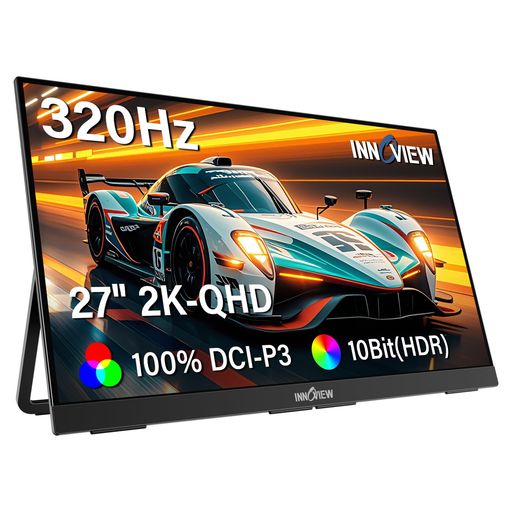 27インチ モニター InnoView ゲーミングモニター 2K 320Hz モバイルモニター QHD(2560*1440) モバイルディスプレイ 100%sRGB 大画面 ポータブルモニター 非光沢IPS液晶パネル HDRモード