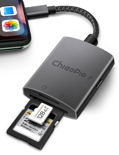 CHIAOPIO SDカードリーダー 、IPHONE/IPAD用 SDカードリーダー、カメラカードビューアー、SDカードリーダーアダプター、アプリ不要、プラグアンドプレイ