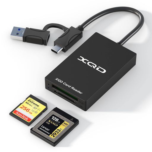 XQD SDカードリーダー、USB TYPE C TO USB変換 XQD カードリーダー、SONY G/Mシリーズ、LEXAR 2933X/1400X USBマーク XQDカードに対応、SD/SDHCカード対応 USB3.0 5GBPS 高速転送