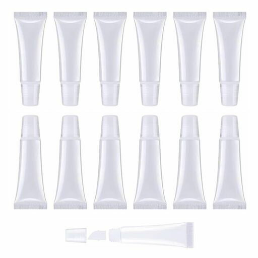 BTtimeリップグロスチューブ10ml10本セット化粧品容器セット詰め替えボトル容器ポータブル漏れ防しデザイン軽量携帯易い透明で柔らかいトラベル収納化粧品洗顔用出張用旅行用