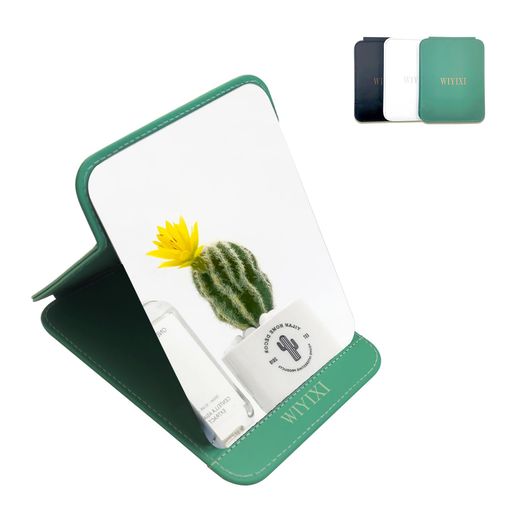 メイクアップアーティストスタンドミラー個人用化粧鏡コンパクト鏡折りたたみ手持ち鏡卓上化粧鏡3色グリーン