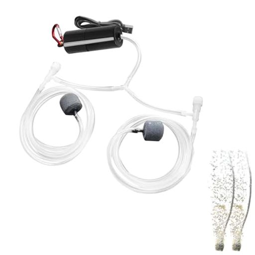 Lyyxjsltdエアーポンプ水槽水槽ポンプ水槽循環ポンプ釣りエアーポンプUSB電源、二重管と二重石、水族館..