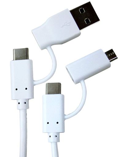 ウイルコムUSB4in1充電ケーブルType-CPD対応4端子一体型4Way50cmWHUTS-050WH