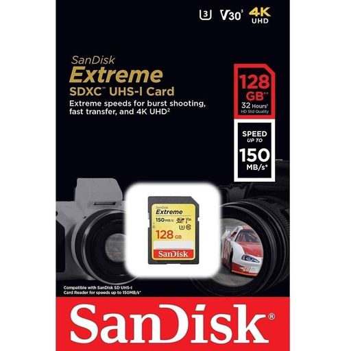 SANDISK 128GB EXTREME UHS-I SDXC SDSDXV5-128G ǥ ѥå