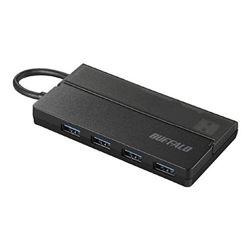 BSH4U130U3BK 「コネクター&ケーブル収納」 USBハブ 4ポート