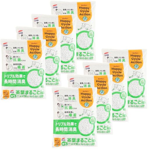 インドア 重曹&amp;クエン酸、銅イオン、まるごと入った茶葉のトリプル効果で長時間消臭 シュワシュワ泡がオシッコの広がりを抑えるのでトイレが汚れにくい カラーチェンジでぬれた部分が一目でわかる ギュッと固まるから、無駄なく使えて片付けが簡単