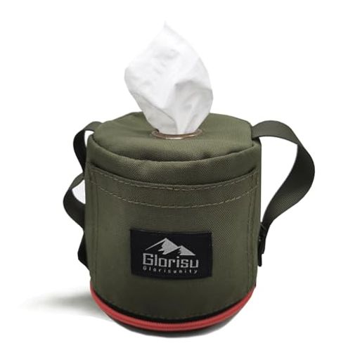 【素材】:高密度ナイロン 【サイズ】:直径12cmx高さ13cm 市販のトイレットペーパーの芯を抜いて入れていただくことによりロールの内側からウエットティッシュの様に引き出して使う事が出来るカバーです。キャンプ等の屋外使用時に夜露等で湿った...