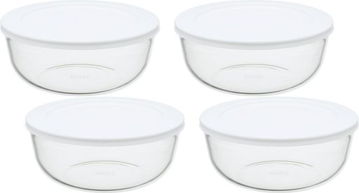iwaki(イワキ)耐熱ガラス保存容器L1.3Lx4個セットパックぼうるKBC4160-W1