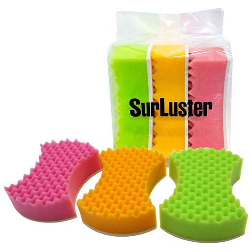 SurLuster(シュアラスター) ウォッシングスポンジ(3色セット)洗車 スポンジ 二面構...