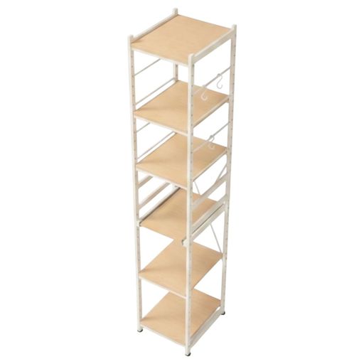 商品サイズ:商品:W300xD450xH1800 mm mm 棚板:W265xD445 mm スライド棚板:W220xD425mm 棚板:MDF(15mm厚)メラミン化粧板貼り フレーム: スチール(15x30mm) 粉体塗装 ●棚板は50mmピッチで高さ調整が可能。 ●S字フック:3個 耐荷重:(約)全体:40kg 棚板:10kg スライド棚:10kg 匠美風が贈る家具シリーズは、シンプルでありながらも洗練されたデザインが特徴。どんなインテリアにも溶け込む美しいシルエットが、空間に上質な雰囲気をもたらします。
