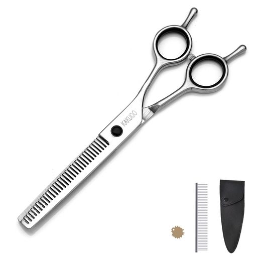 KAKUOOトリミングシザートリミングハサミペット用犬ハサミ犬はさみトリミング初心者向け安全性ケース付き
