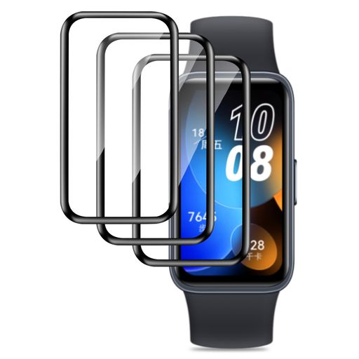 【3枚】YAODLE HUAWEI BAND 8 用フィルム 固定用キット付き HUAWEI BAND 8 通用フィルム 3D液晶全面保護フィルム 3D曲面デザイン 高透過率 薄型 HUAWEI BAND 8 保護フィルム