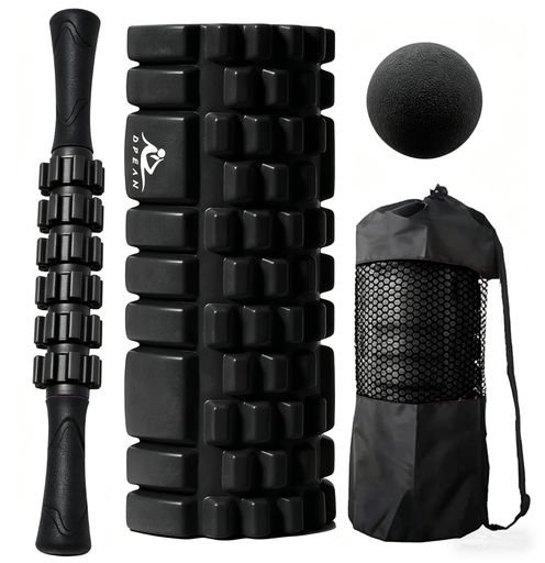 【4in1セット】 1つヨガポール、1つスティック、1つボール、1つ収納袋が含まれています。【素材】:材質:耐久性に優れた高品質EVA素材(表面)+PP(中芯部) ヨガ、ジム、旅行先など様々な場所で使えます。どこでも首からつま先まで全身の筋肉をしっかり揉み解せます! 使用を続ける事で日頃の運 動不足解 消や疲 労にも適します。 【筋膜ストレッチ&amp;リリース】手軽に体を鍛えたり、ストレッチしたい方 初心者でも使いやすいトレーニング器具。ローラー は背中、腰、肩、首などのリリースしたい硬い筋肉に対してより深いマッサージを提供し、運動前後の筋肉痛と運動不足の疲労を緩和できます。セルライトのリリース、全身のリラックスに役に立ちます。 【最大荷重300KG】内筒はPP材質を采用し、新しいアップグレード技術と合わせて、利用者に異なるリラックス体験をもたらします。最大荷重は300KGまで達します。それは耐応力亀 裂抵抗性、耐摩耗性があり、繰り返し使用しても良好な形状を維持することができます。人間工学デザインを採用し、立体マッサージポイントで、深層に筋 肉マッサージです。