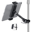 CREADREAM IPAD スタンド、マイクスタンドタブレットスタンド、携帯電話とIPADアルミ音楽スタンドスタンド、調節可能タブレットスタンド、4.7~12.9インチタブレットとスマートフォンに対応(2)
