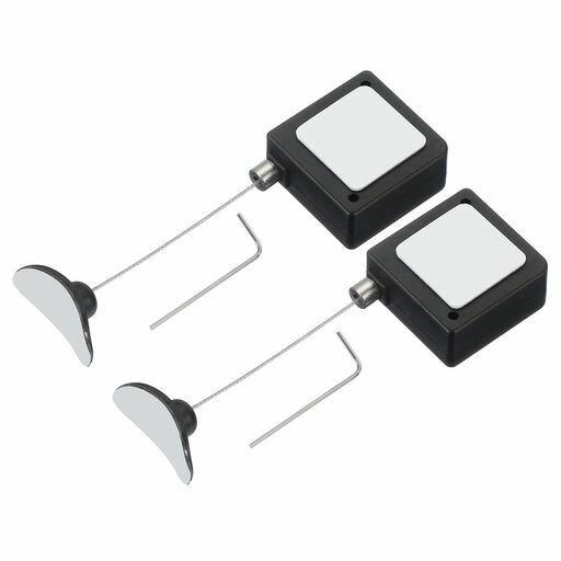 PATIKIL3.3フィート引き込み式リモコンテザースクエアセキュリティケーブルランヤードロック2個テレビ..