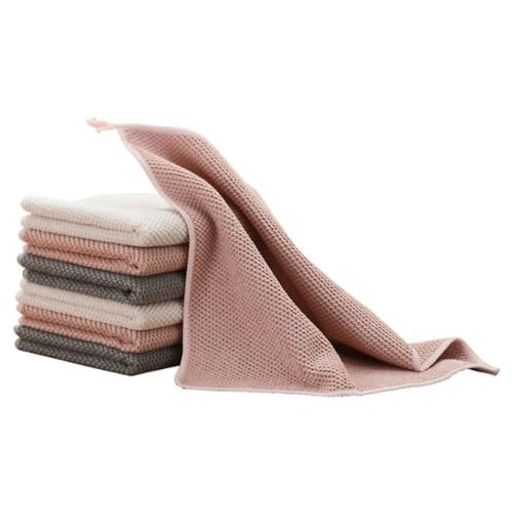 キッチンタオル食器洗い布バンドリング手ぬぐいセット30*30cmキッチンタオル超極細繊維厚生地吸水速乾防臭衛生抗菌不起毛(1グレー、1ベージュ、1ピンク)