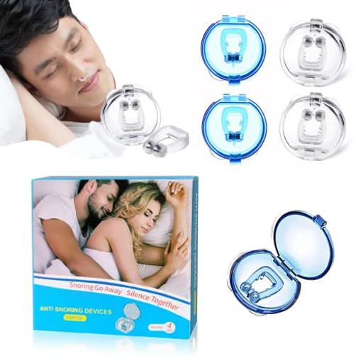 MAGPIEいびき防止グッズノーズクリップ4個セット磁気鼻呼吸クリップ睡眠対策睡眠補助シリコン素材水洗い可何度でも使用可能男性女性兼用収納ボックス付き