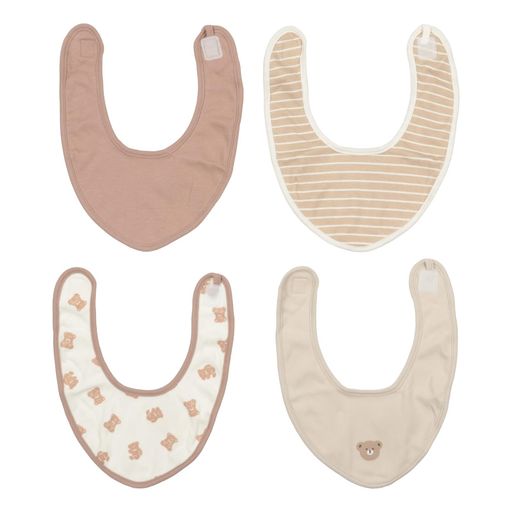 [タキヒヨー]スタイ4枚組よだれかけビブベビー男の子女の子うさぎくま花クルマ215820254ワンサイズ