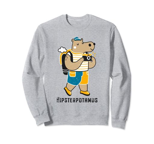 面白いカバHipsterpotamusビンテージ動物愛好家のギフトトレーナー