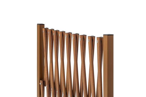 タカショーフェンス美WOOD伸縮フェンスアコーディオンフェンス幅28.5~250cmx奥行46cmx高さ97cmナチュラ..