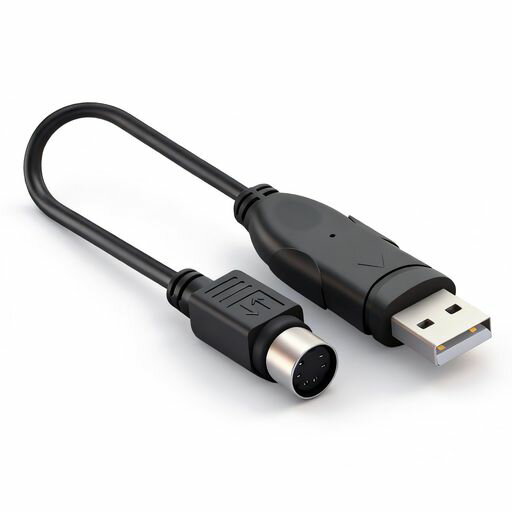 USB-PS/2変換コンバータ高速安定変換USB2.0変換ケーブルPS/2キーボードマウス用USBオスtoミニDIN6pinメス変換アダプタケーブル