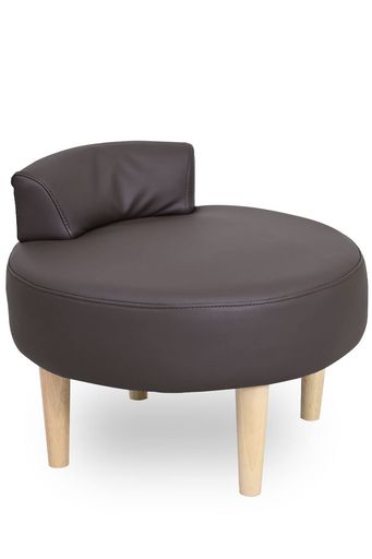 JKプラン一人掛け用ソファ一人用ソファコンパクト合皮一人暮らしフロアソファレザー丸形ブラウンFSF-0001-BR