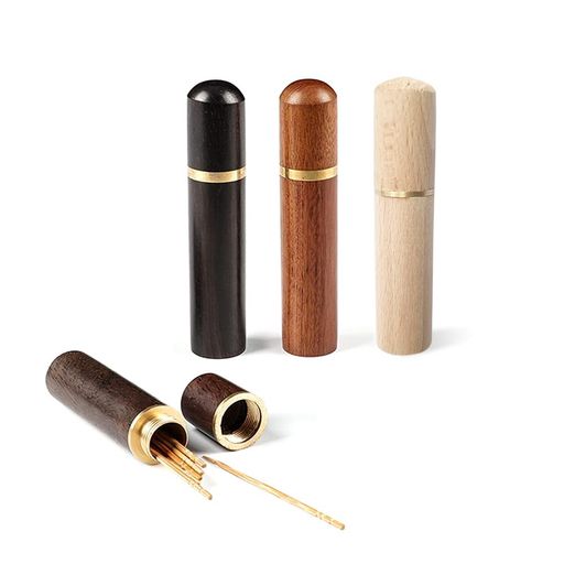 Toothpick Containers - 3pcsつまようじホルダー爪楊枝入れ針収納ケース携帯用木製ポータブルケース爪楊枝ボックス木製品収納ケース小物入れ蓋付き収納