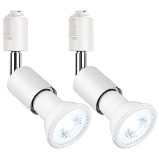szbritelightライティングバー用スポットライトダクトレールライトe26電球付きダクトレール用照明器具ライティングレール照明PAR20レフ球型ランプ付LED電球+器具セット(ホワイト昼光色2個セ…