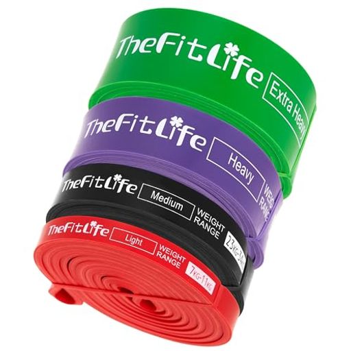 TheFitLifeトレーニングチューブ筋トレチューブ懸垂チューブ(赤/黒/紫/緑)