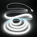ALITOVECOBテープライトUSBLEDテープ5V1M320LEDS6000K昼光色フレキシブル高密度LEDテープライトCRI85+FCOBCOBLEDストリップライト切断可能取付簡単非防水イルミネーションライト(2)
